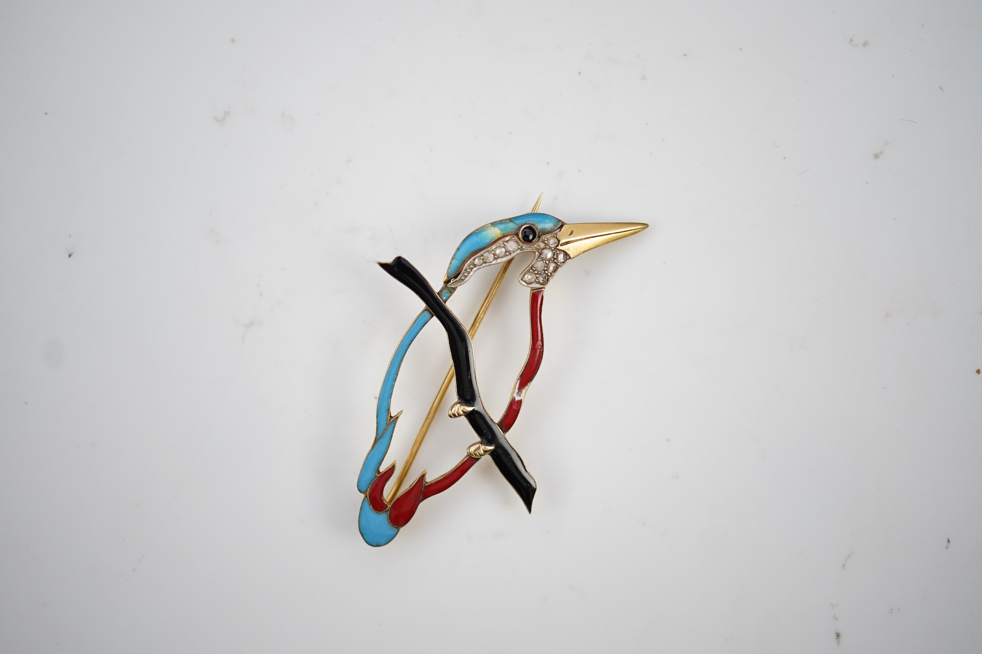 Josef Siess Sohne, a rare enamel and diamond brooch, Austria, circa 1910